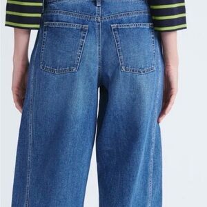 High-Rise Wide Leg Jeans in Medium Blue Denim
